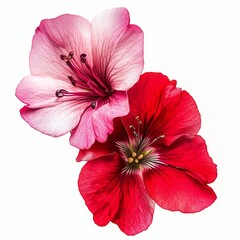 a close up of flowers, Red and pink flowers, Pink flowers isolated on a transparent background	