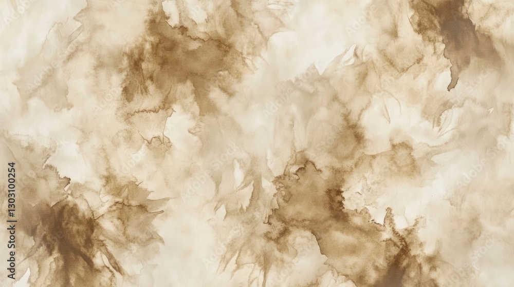 Wall mural watercolor background with a tie-dye pattern in sepia tones, showcasing the unique texture and patte