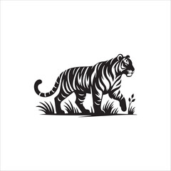 Obraz premium tiger-silhouette-vector