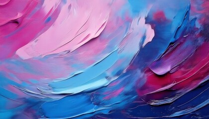 Obraz premium vivid abstract fluid art with swirling pink, blue, and purple brushstrokes for modern decor, branding, and background
