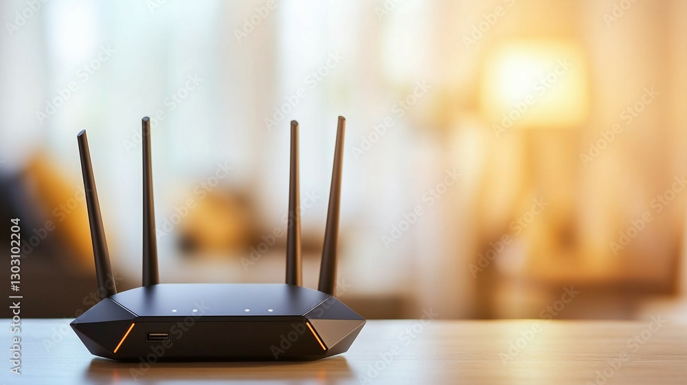 Poster a high performance wi fi router with multiple antennas, designed for optimal connectivity in modern 