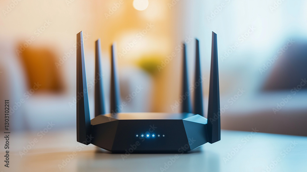 Poster high performance wi fi router with multiple antennas, designed for optimal connectivity and speed. i