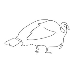 turkey line art logo one line