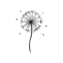 dandelion on white background