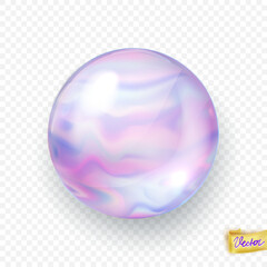 Holographic marble ball. Abstract  trendy wallpaper background. Hologram texture. Premium quality. Modern vector  for mockup design