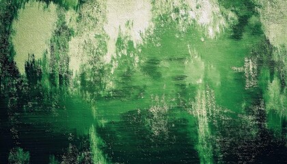 textured green abstract painting with expressive brushstrokes on canvas, evoking a natural forest aesthetic for background

