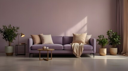 Light lilac and warm beige creating a soft, welcoming background with a smooth finish