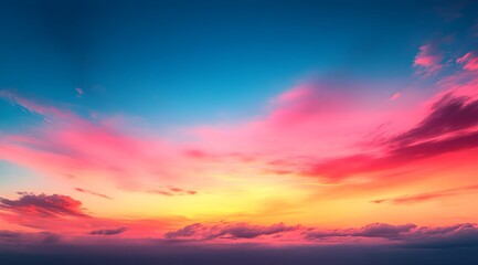 Fototapeta premium Abstract Gradient Pattern Mimicking Sky Transition from Clear Blue to Sunset Hues