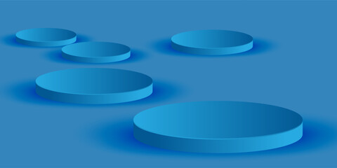 3D Vector Background for Product Layout Illustration. Blue Background.