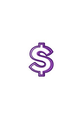 Obraz premium Stylized Vector Dollar Sign with a Bold Outline and Purple Gradient Effect for Financial and Business Design