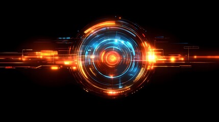 Circular futuristic tech interface