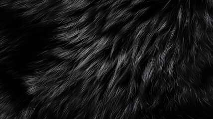Black fur texture background