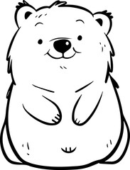 Bear vector design simple illustration on black and white