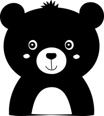 Bear vector design simple illustration on black and white