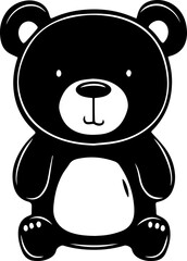Bear vector design simple illustration on black and white