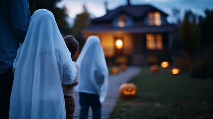 Halloween Ghost Children Trick-or-Treating