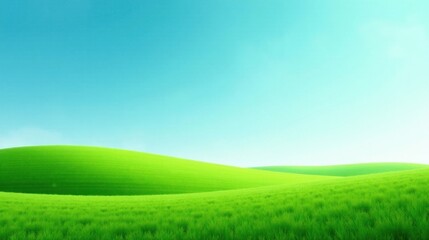 Obraz premium Serene Rolling Hills Under a Vibrant Sky, a Peaceful Pastoral Landscape Ideal for Relaxation and Tranquility