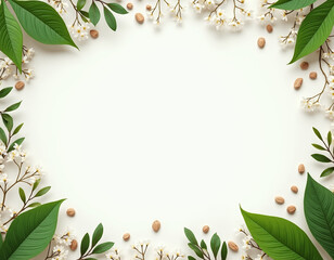 Fototapeta premium Natural Leaf Border Design