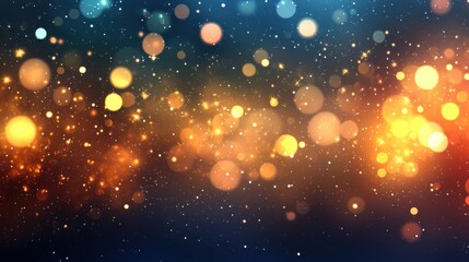 Fototapeta premium Enchanted Golden Bokeh Lightscape: A Festive Sparkle