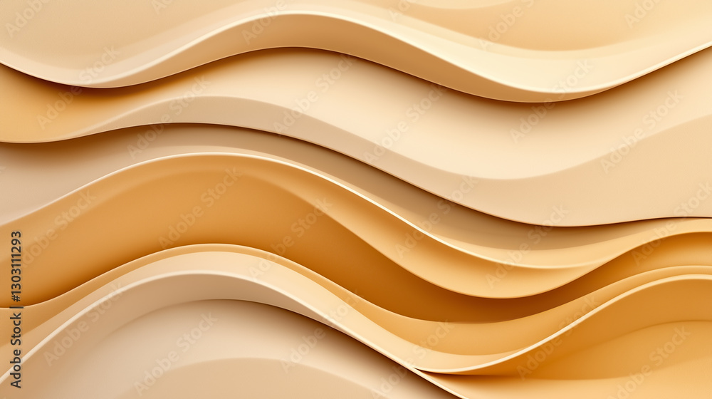 Poster captivating undulating forms resemble the gentle curves of sand dunes, evoking a warm, serene atmosp