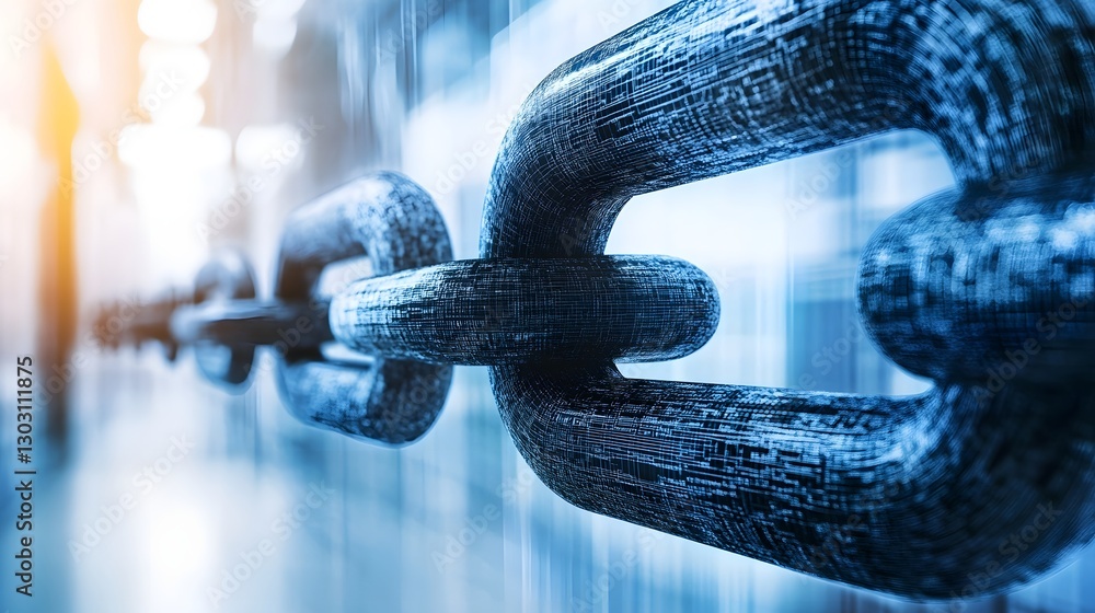 Poster abstract blockchain technology representation in corporate finance