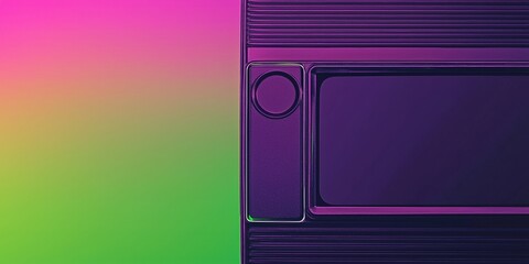 Obraz premium Vibrant purple and green gradient background with a retro television