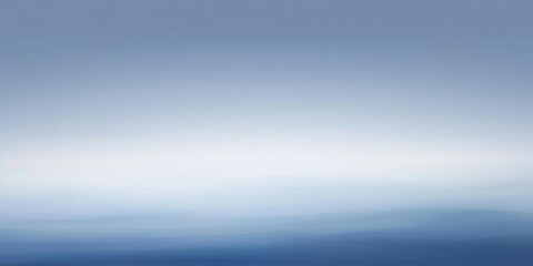Abstract blue gradient background with a blurred landscape, misty sky, and morning light