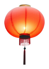 Obraz premium Traditional Chinese Red Lantern Isolated on Transparent Background