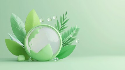 Eco-friendly design inspiration nature graphic art soft green environment close-up view sustainability concept