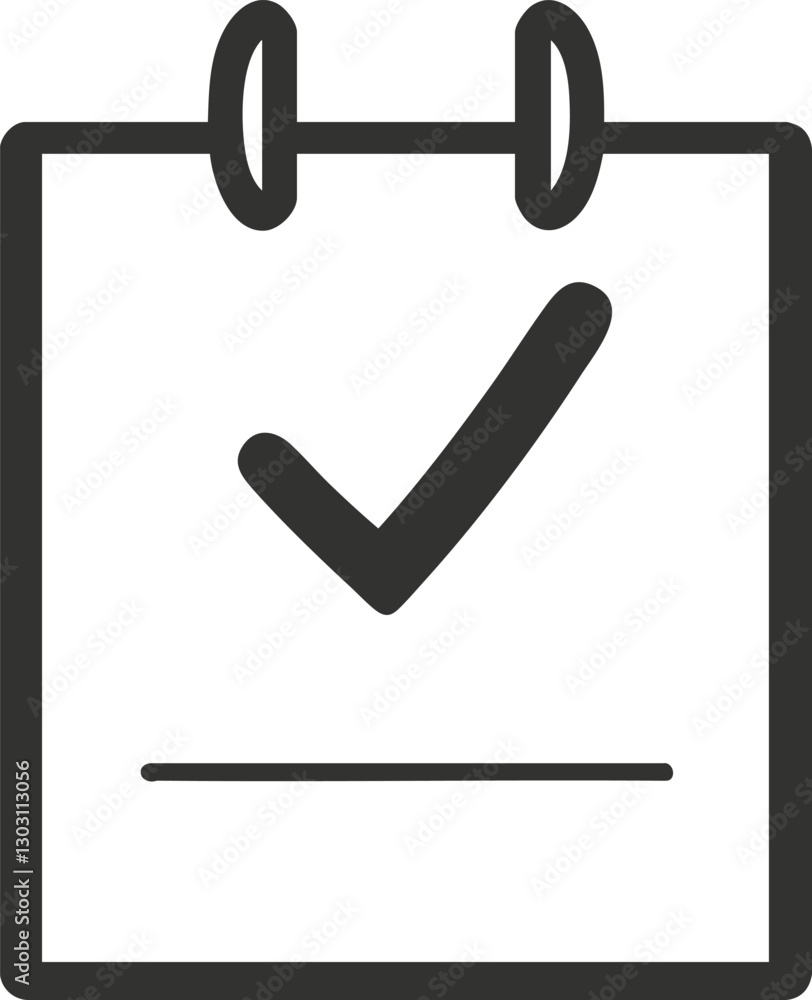 Poster simple calendar icon with a check mark for tasks or events.