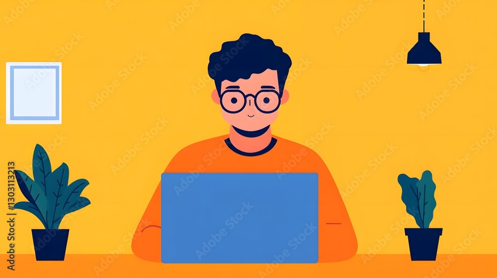 Poster digital nomad managing tasks in home office setting