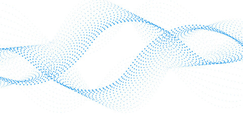 Halftone flowing dots wave curved lines, frequency sound. wavy colorful gradient dots shape isolated on transparent background. background concept of technology, digital, communication, science, music