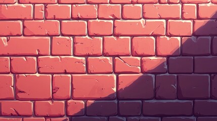 A simple animated red brick wall with clean, uniform square bricks and evenly spaced mortar lines.