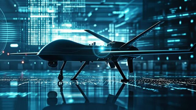Futuristic drone reaper predator US military war missile