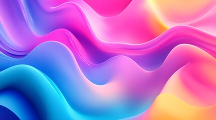 Obraz premium Abstract Colorful Waves: A Vibrant Digital Art Piece