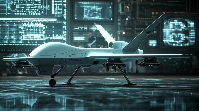 Futuristic drone reaper predator US military war missile