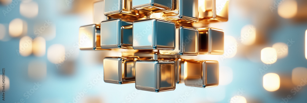 Poster in this mesmerizing composition, a giant cube emerges from the void, constructed from hundreds of in