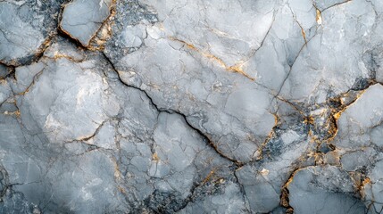 Gray marble texture with gold veins, surface background