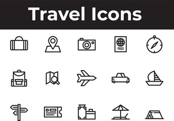 Travel icons set