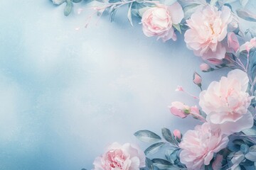 Delicate floral arrangement soft background digital artwork serene environment aesthetic viewpoint beauty concept