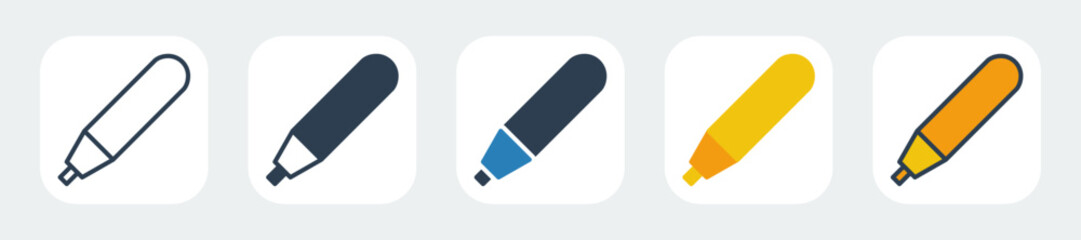 marker icons with five different styles