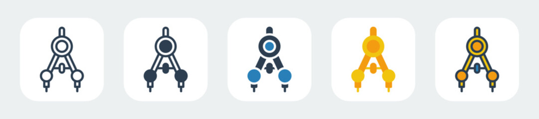 geometry icons with five different styles