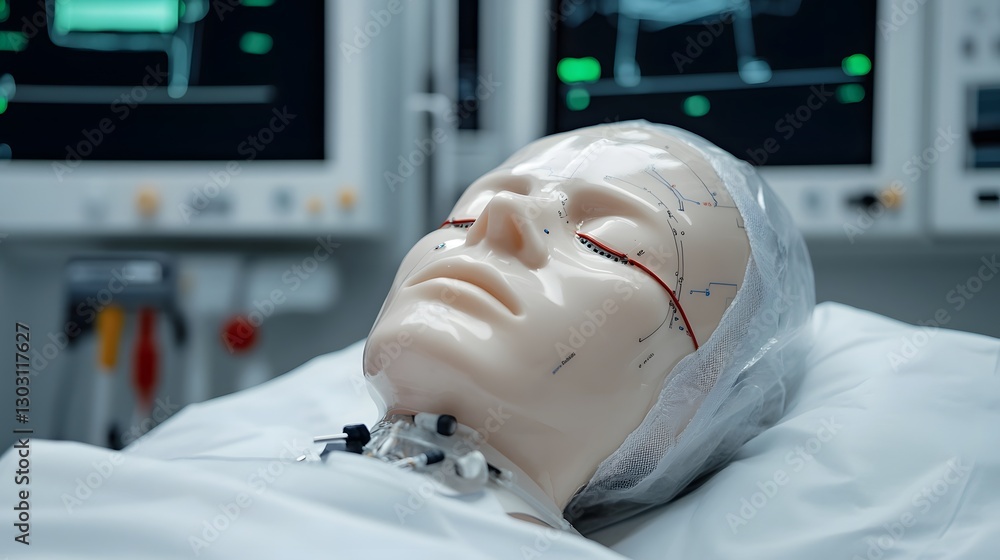 Aufkleber high-tech medical experiment related to advanced brain studies in laboratory setting