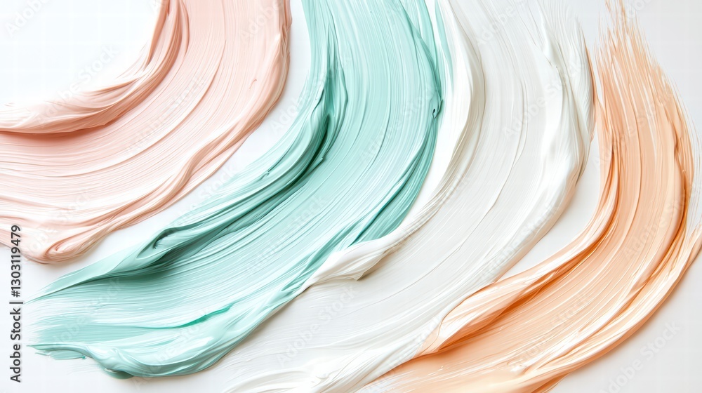 Poster color swatch strokes: abstract and artistic arrangement of pastel color strokes with elegant and min