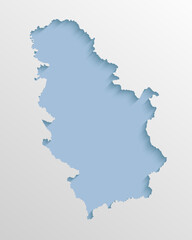 Vector map Serbia, abstract inner shadow