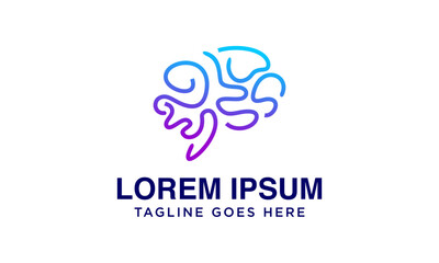 Obraz premium creative brain outline premium logo