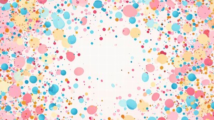 Festive Splash: A vibrant array of colorful polka dots in pastel hues dance across the surface. Creating an atmosphere of fun and celebration.