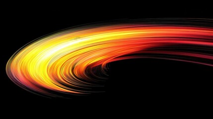 Vibrant Brushstroke in Neon Colors on Black Background