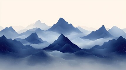Fototapeta premium Abstract Misty Mountain Range Landscape