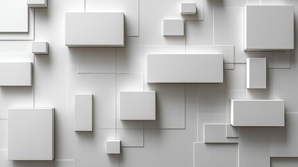 Abstract geometric shapes, white, 3D, modern design, background, pattern, wall, graphic, poster